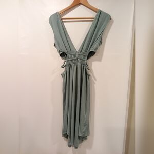 Blue Cutout Sleeveless Dress